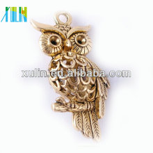 Cuentas de aleación de oro de Zinc Owl Beads con níquel libre de plomo CH181 #